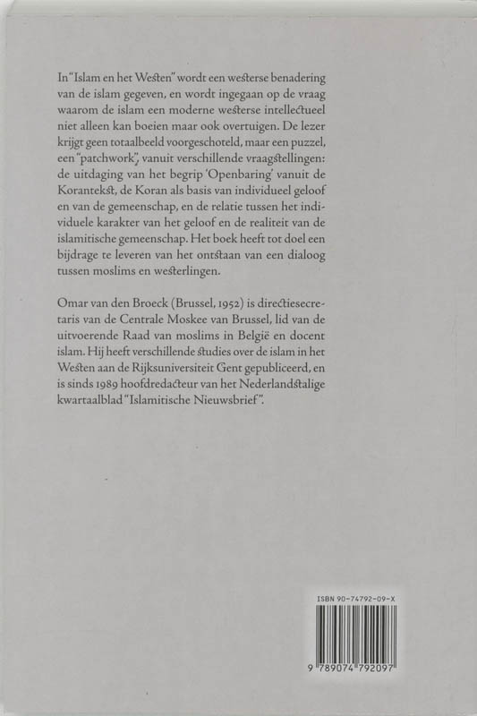 Islam en het Westen - O.L. van den Broeck achterkant