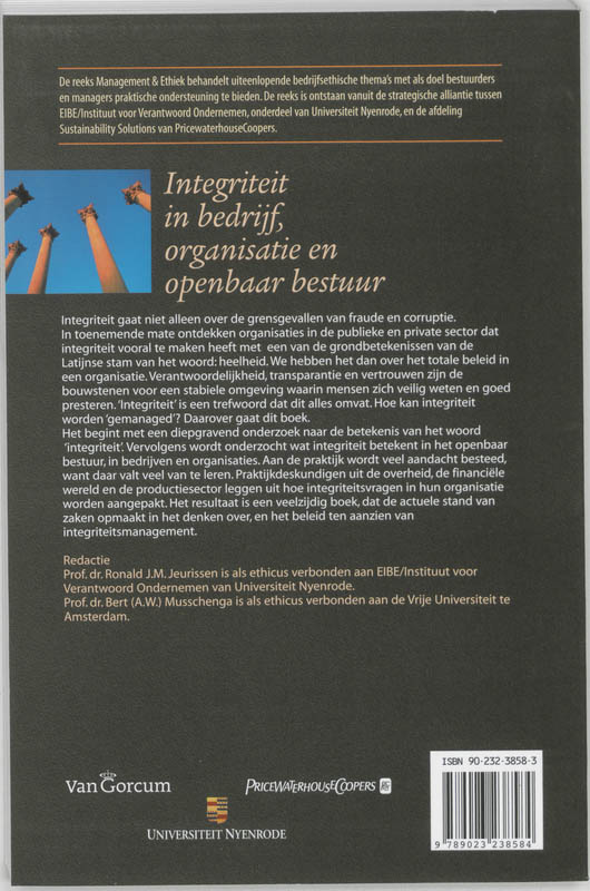 Integriteit In Bedrijf, Organisatie En O achterkant