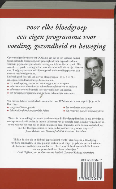Het bloedgroepdieet achterkant