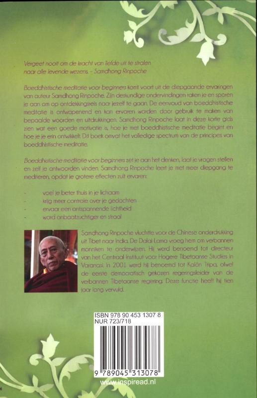 Boeddhistische meditatie voor beginners achterkant