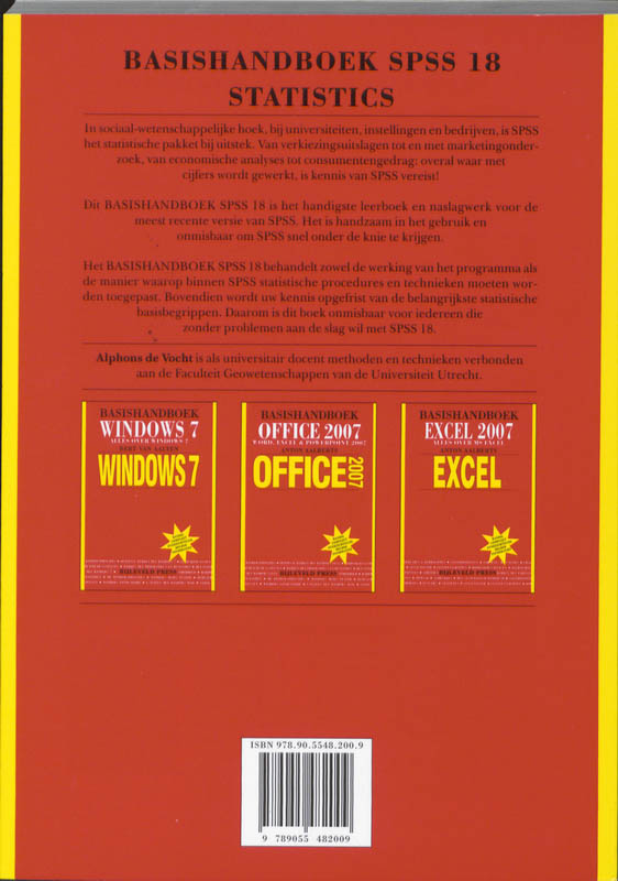Basishandboek SPSS 18 / IBM SPSS Statistics 18 / Bijleveld achterkant