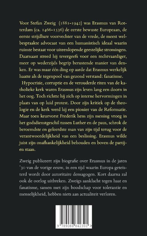 Triomf en tragiek van Erasmus van Rotterdam achterkant