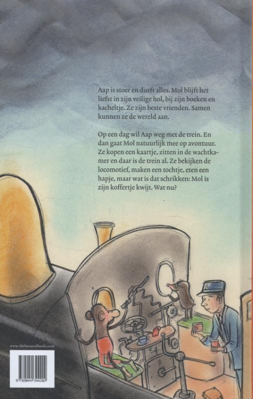 Aap & Mol gaan met de trein achterkant