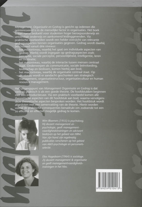 Management, Organisatie en Gedrag achterkant