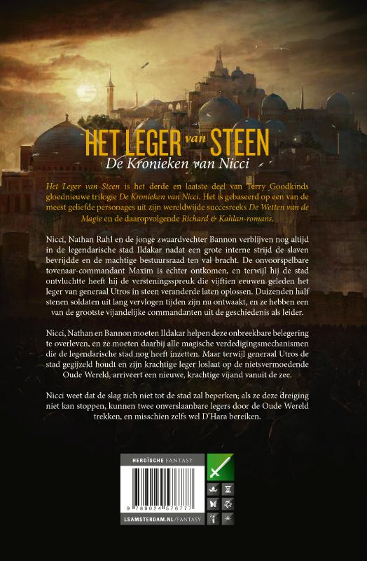 Het Leger van Steen / De Kronieken van Nicci / 3 achterkant