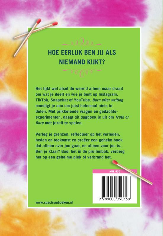 Burn after writing - Tie dye / Burn after writing achterkant