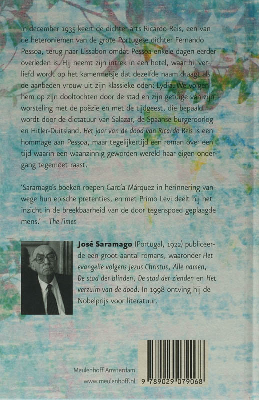 Het jaar van de dood van Ricardo Reis achterkant