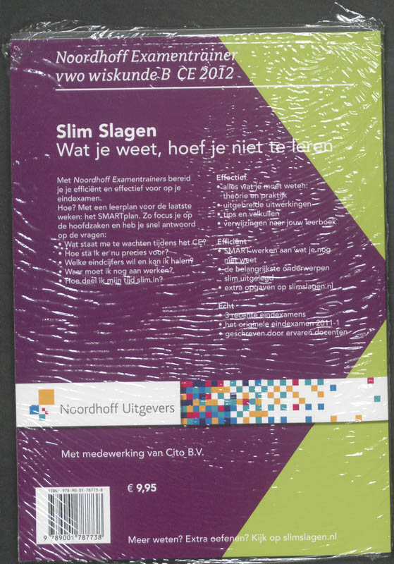 Noordhoff Examentrainer / vwo wiskunde B CE 2012 / Slim Slagen achterkant