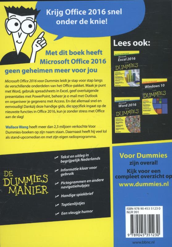 Microsoft Office 2016 voor Dummies achterkant