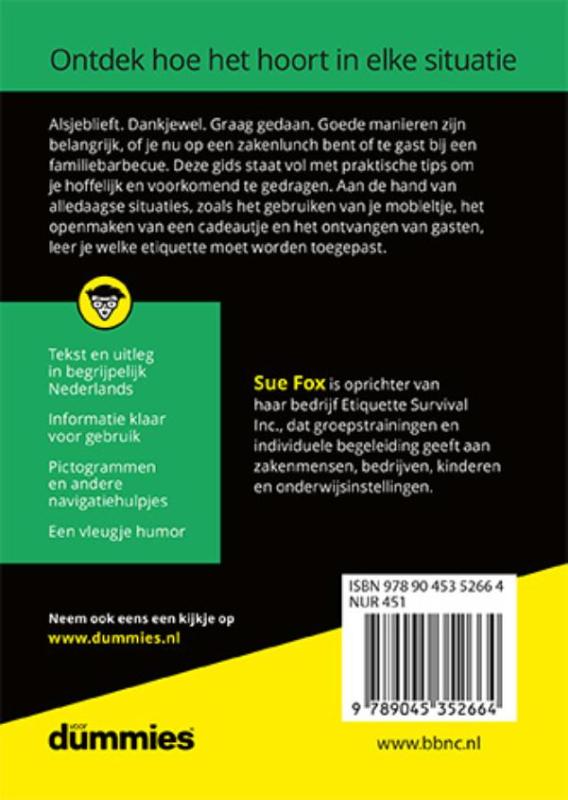 Voor Dummies  -   De kleine etiquette voor dummies achterkant