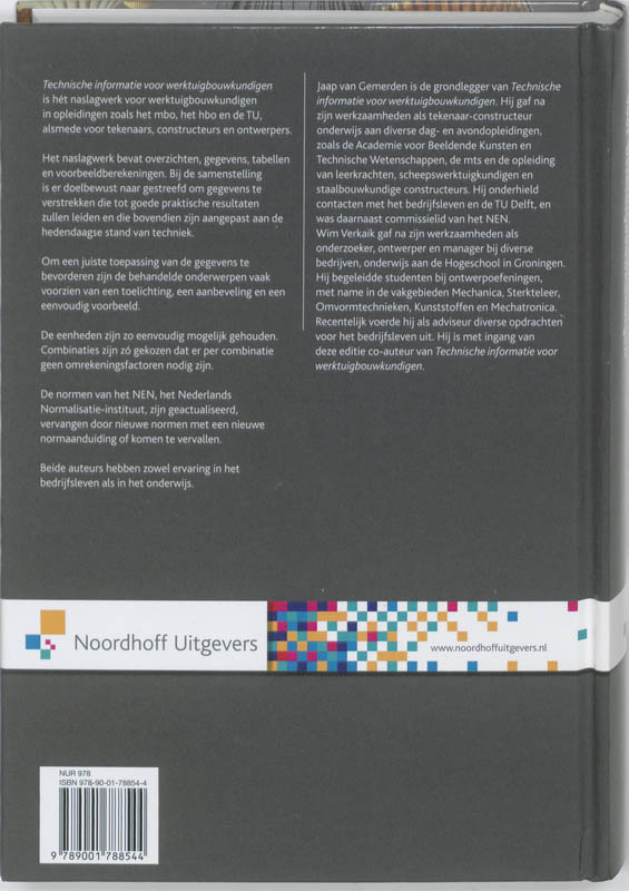 Technische informatie voor werktuigbouwkundigen achterkant