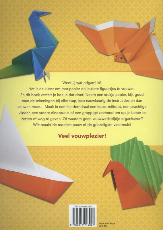 Origami vouwpret achterkant