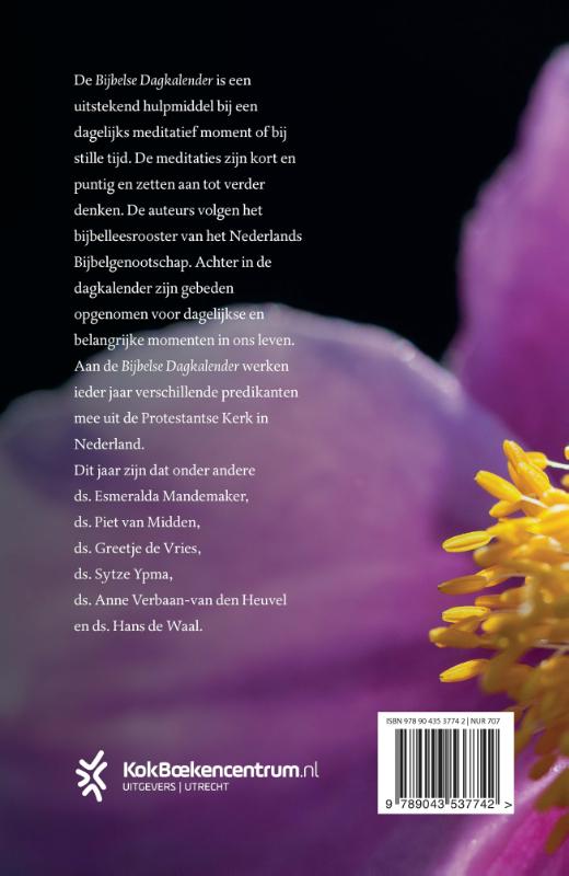 Bijbelse Dagkalender 2023 achterkant