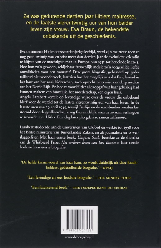 Het Verloren Leven Van Eva Braun achterkant