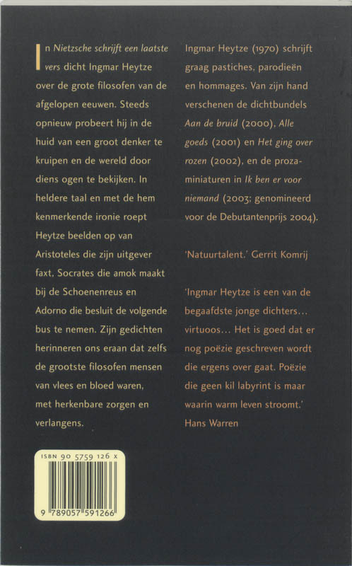 Nietzsche schrijft een laatste vers achterkant