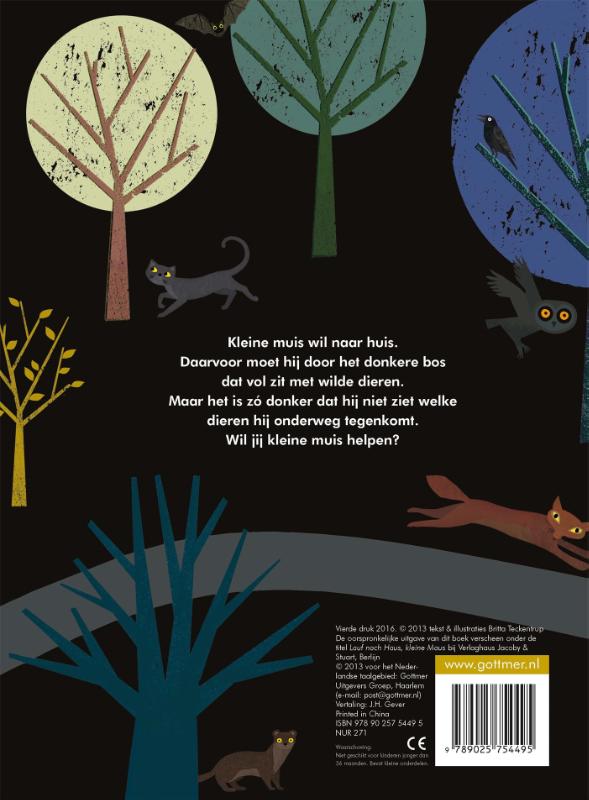 Snel naar huis, kleine muis achterkant