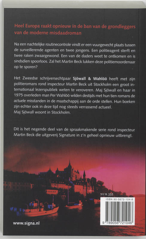 De politiemoordenaar / Sjöwall & Wahlöö achterkant