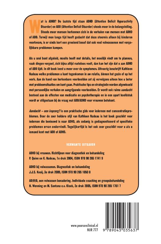 Aandacht. Een kopzorg? achterkant