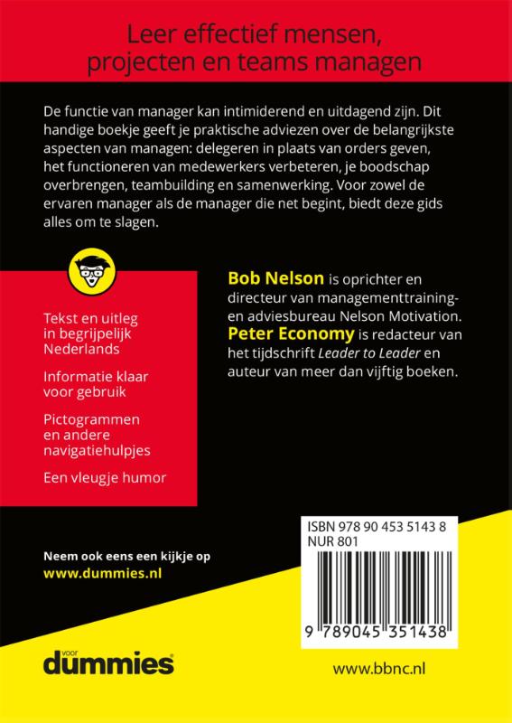 De kleine Managen voor Dummies / Voor Dummies achterkant