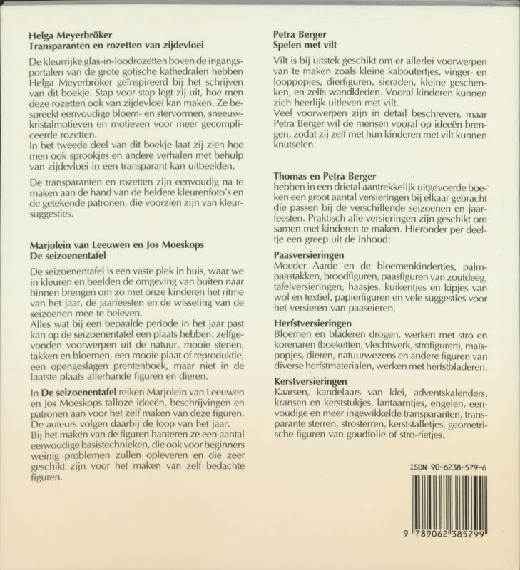 Transparanten en rozetten van zijdevloei achterkant