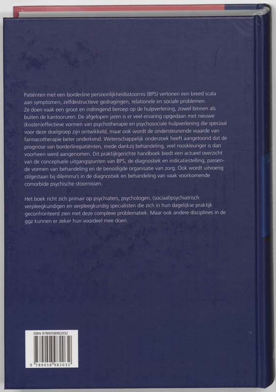 Handboek borderline persoonlijkheidsstoornis achterkant