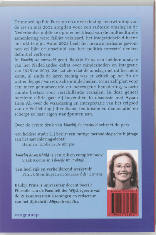 Voorbij De Onschuld achterkant