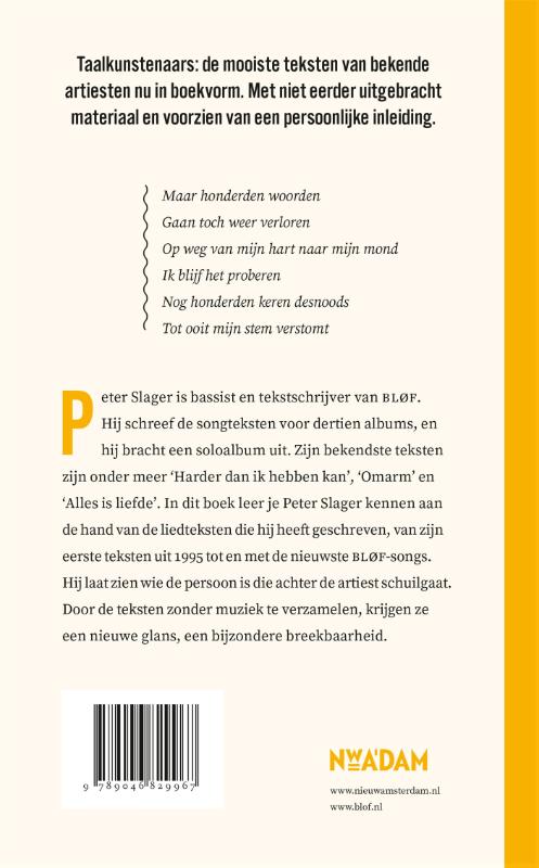 Peter Slager, BLOF / Taalkunstenaars / 4 achterkant