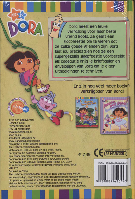 Dora's slaapfeestje / Dora achterkant