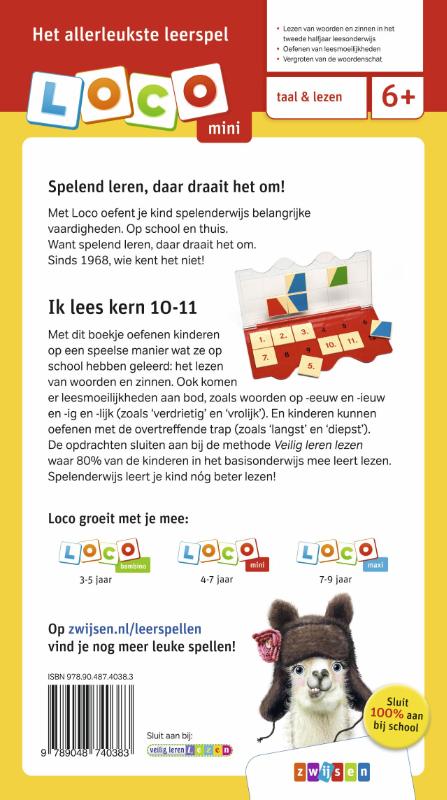 Loco Mini  -   Loco mini veilig leren lezen ik lees kern 10-11 achterkant