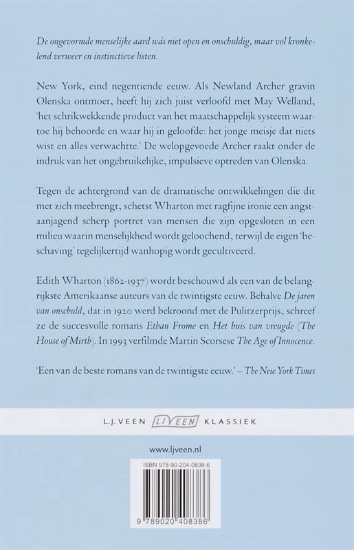 De jaren van onschuld / L.J. Veen klassiek achterkant