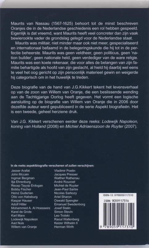 Maurits van Nassau achterkant