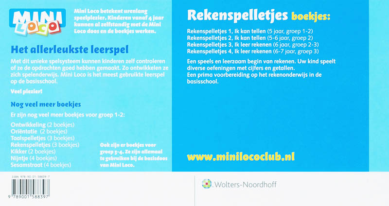 Mini Loco 3 Ik leer rekenen Rekenspelletjes achterkant