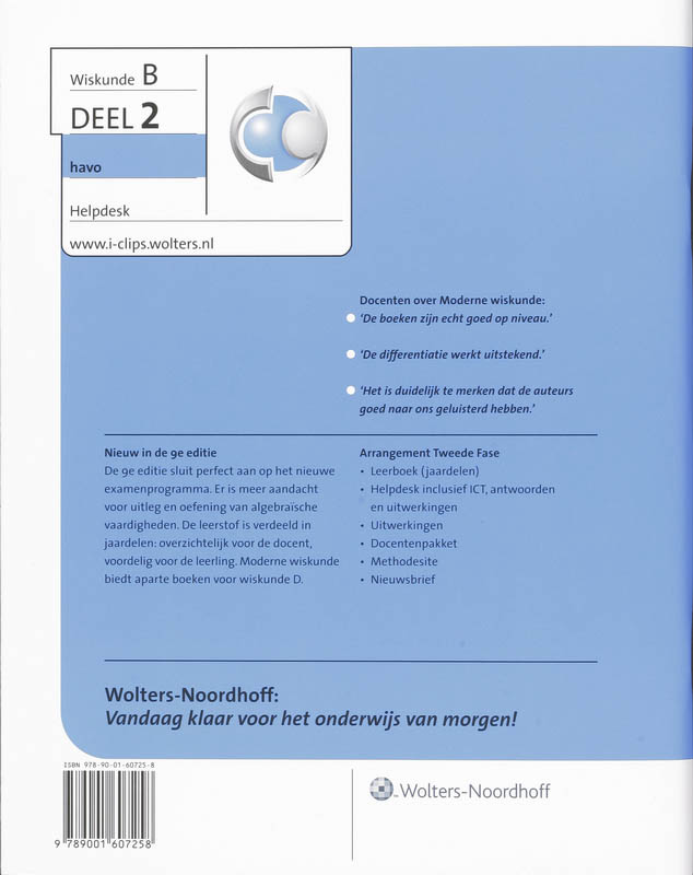 Moderne wiskunde 2 Havo B Helpdesk achterkant