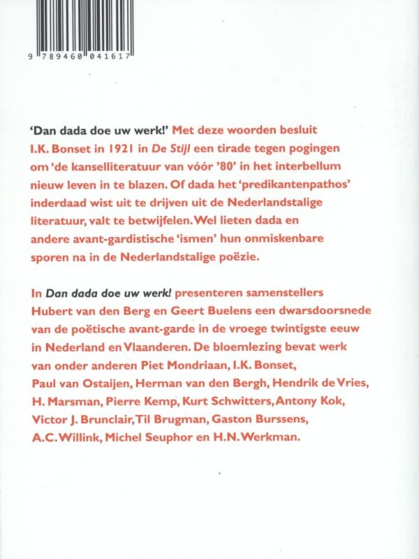 Dan dada doe uw werk! achterkant