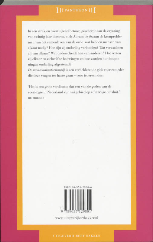 Mensenmaatschappij achterkant