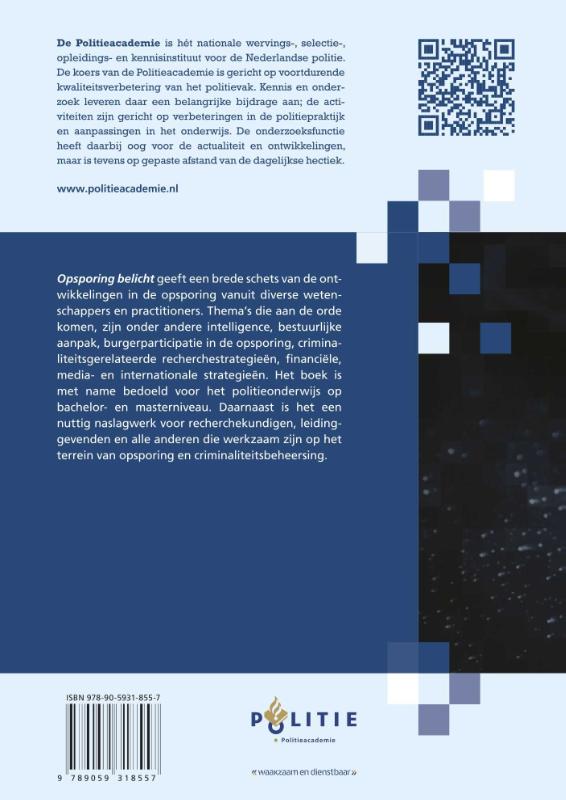 Opsporing belicht / Onderzoeksreeks Politieacademie achterkant