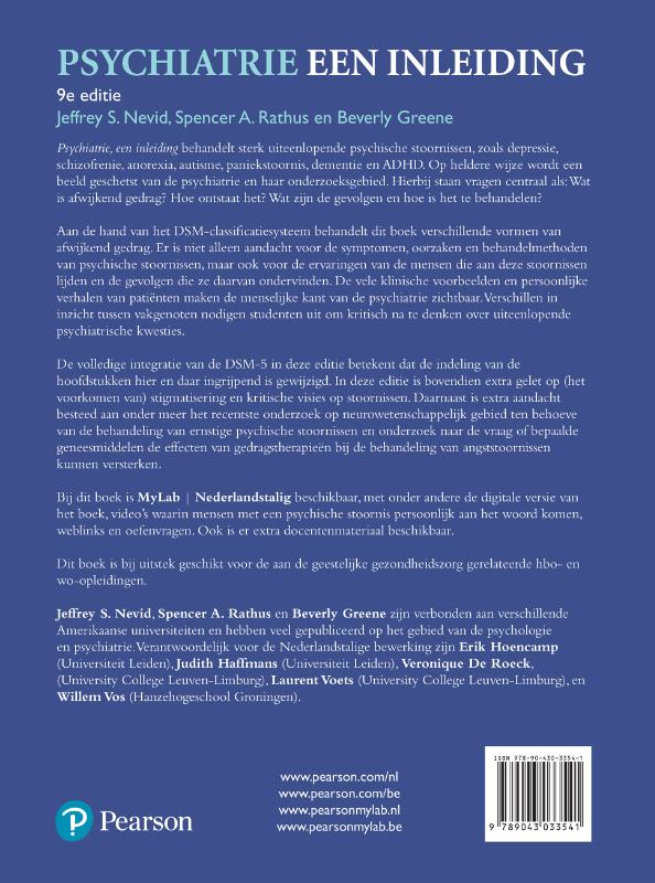 Psychiatrie, een inleiding, met MyLab NL toegangscode achterkant