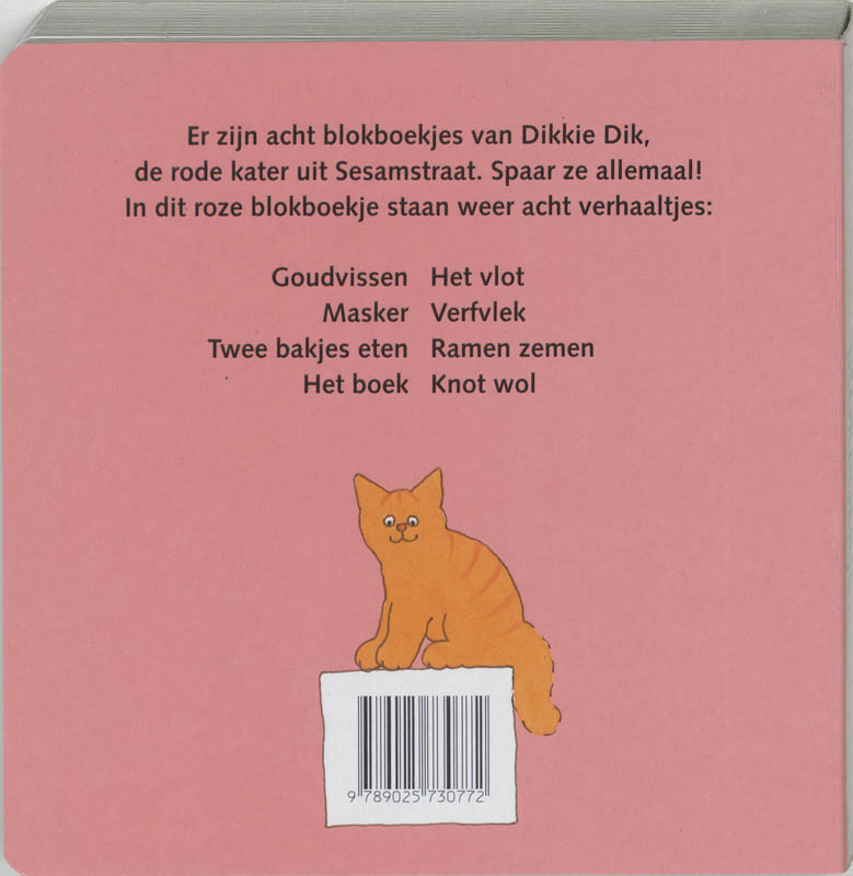 Dikkie Dik Blokboekje Roze achterkant