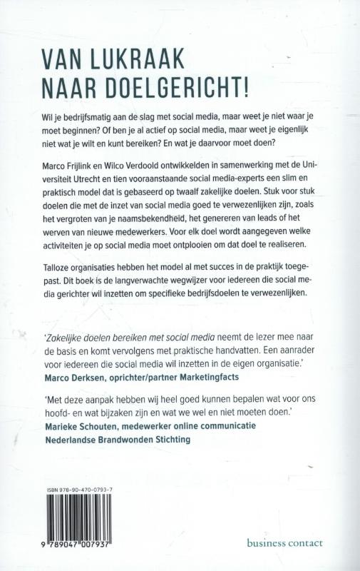 Zakelijke doelen bereiken met social media achterkant