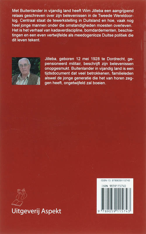 Buitenlander in vijandig land / Aspekt monografie achterkant