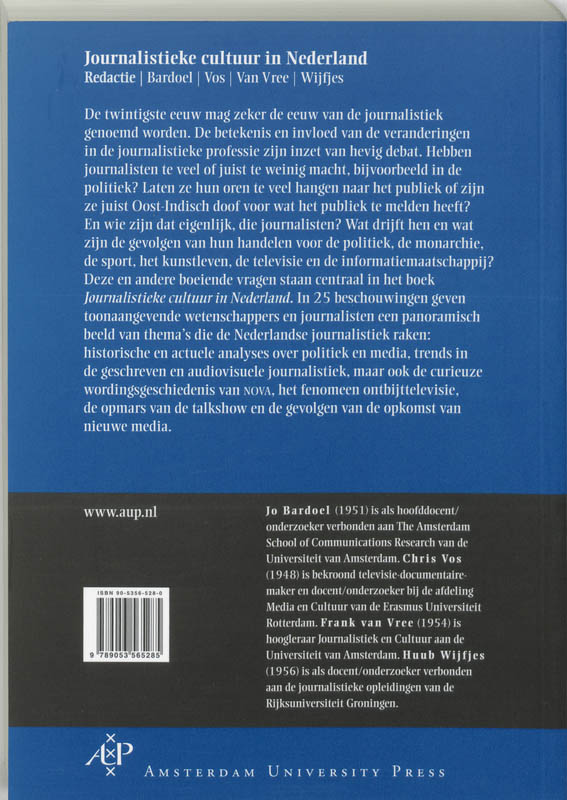 Journalistieke Cultuur In Nederland achterkant