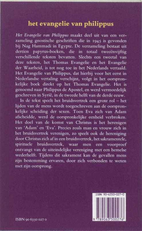 Evangelie Van Philippus achterkant