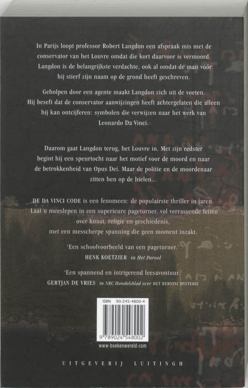 De Da Vinci Code achterkant