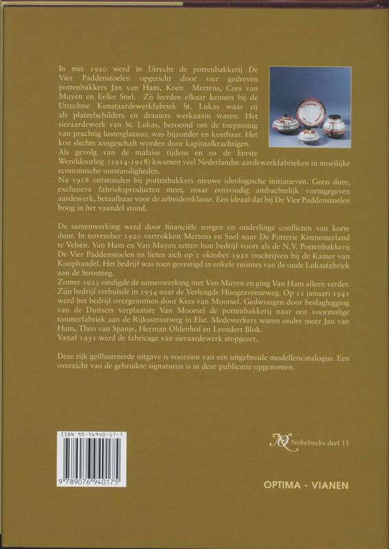 Pottenbakkerij De Vier Paddenstoelen 1920-1950 / Nobelreeks / 11 achterkant