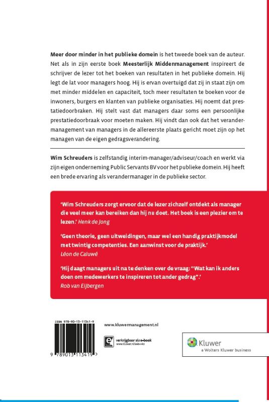 Meer door minder in het publieke domein achterkant