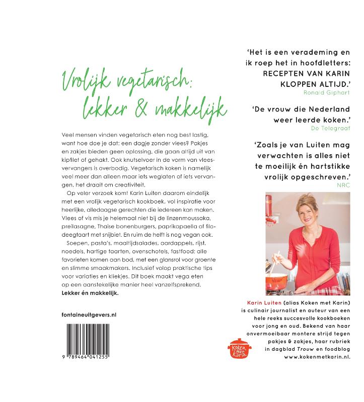 Vega zónder pakjes & zakjes / Koken met Karin achterkant