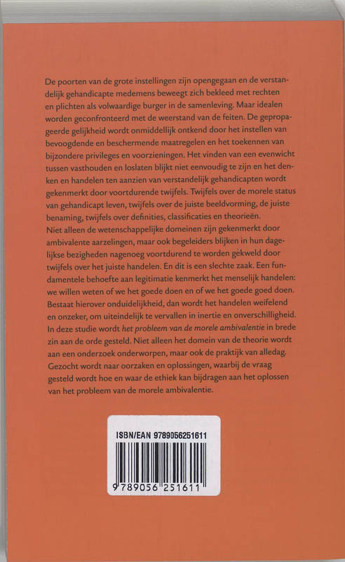 Mensbeelden en moreel handelen in de zorg voor verstandelijk gehandicapten achterkant