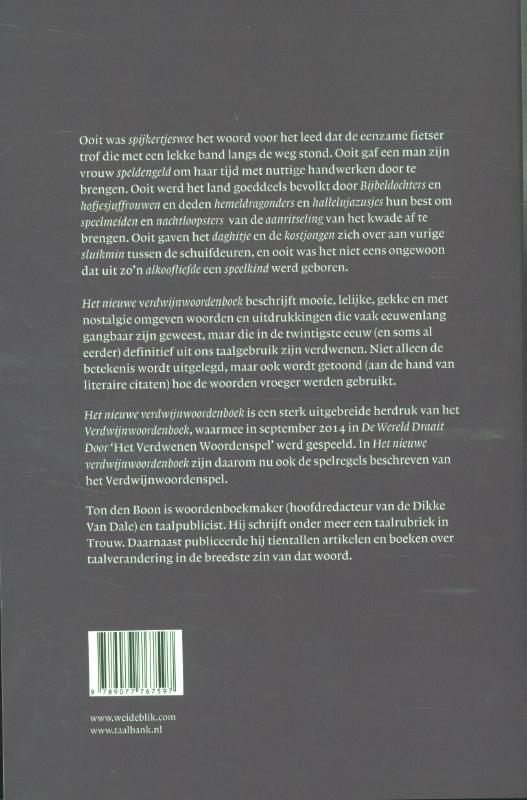 Het nieuwe verdwijnwoordenboek / Taal en entertainment / 1 achterkant