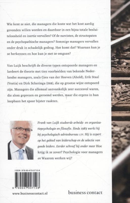 De ontspoorde manager achterkant