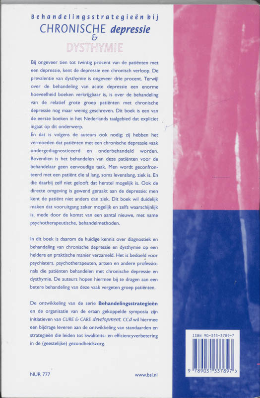 Behandelingsstrategieen bij chronische depressie en dysthemie / CCD-Reeks achterkant